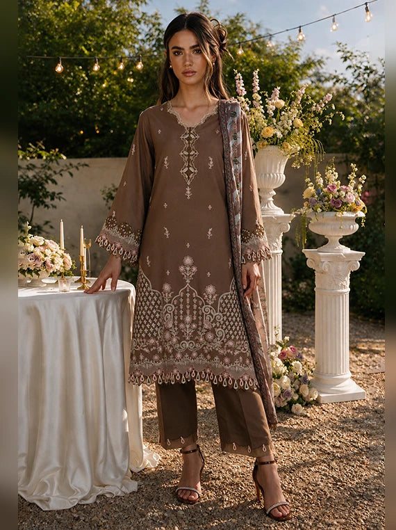 Zellbury Chikankari Cambric Cotton Unstitched Collection 2026 (WUS26E34128)