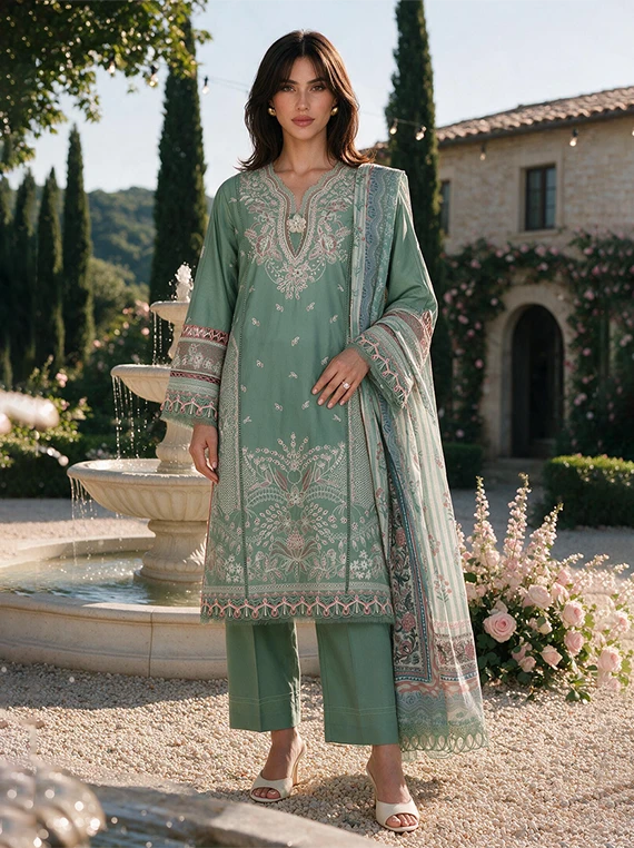 Zellbury Chikankari Cambric Cotton Unstitched Collection 2026 (WUS26E34134)