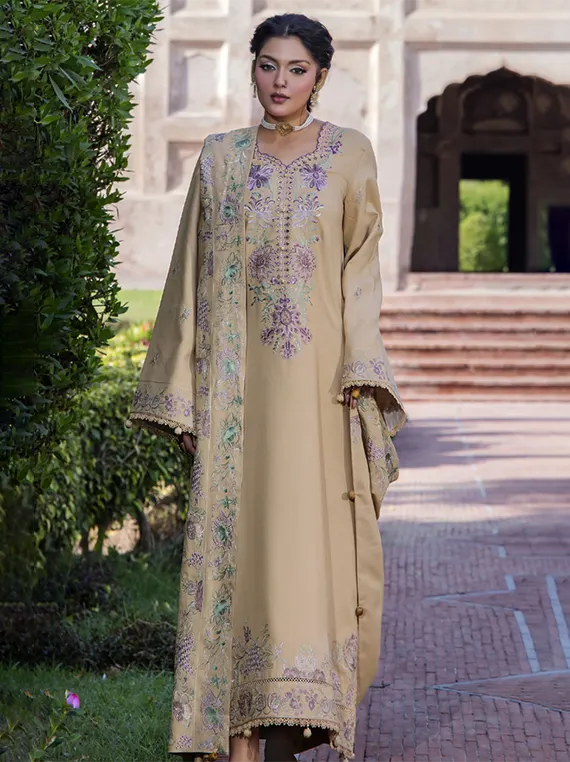 Zephyr Embroidered Wool By HumDum Collection 2026 (D-06)