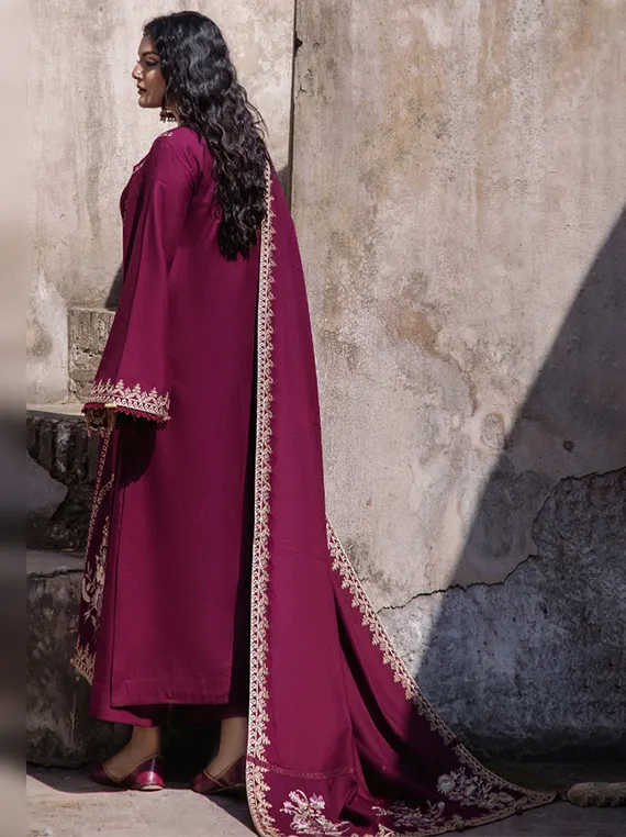 Zephyr Embroidered Wool By HumDum Collection 2026 (D-07)