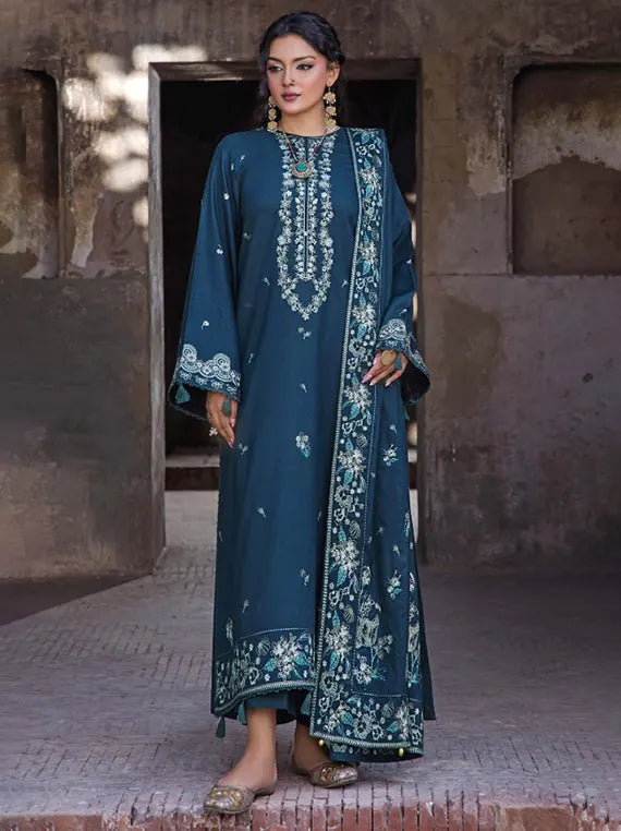 Zephyr Embroidered Wool By HumDum Collection 2026 (D-08)