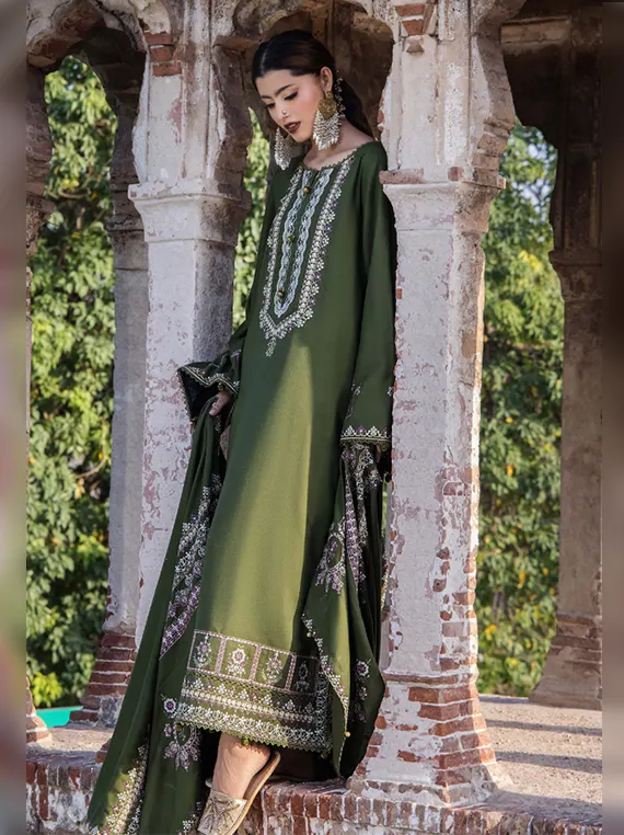 Zephyr Embroidered Wool By HumDum Collection 2026 (D-09)