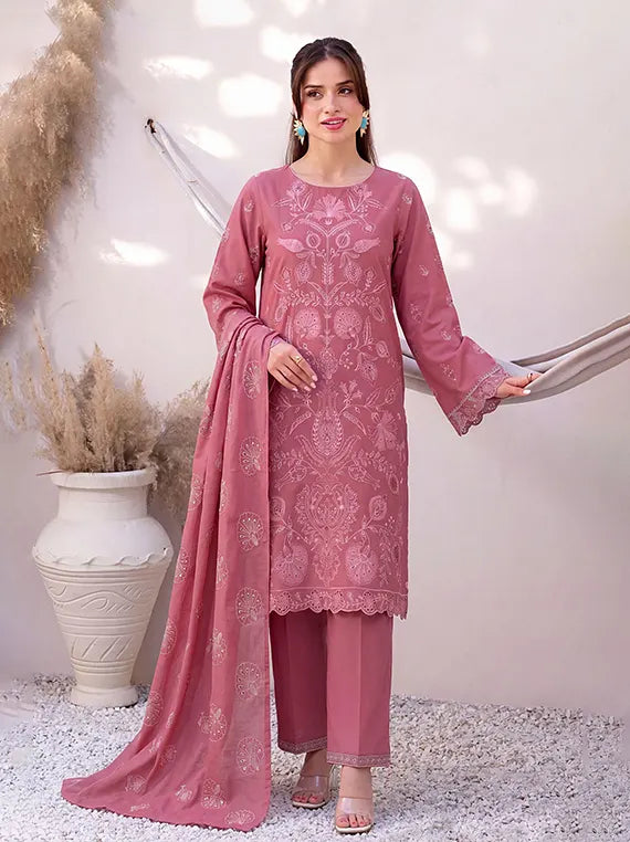 Zinnia by Fantak Peach Slub Unstitched Collection'26 VOL-545 (D-02)