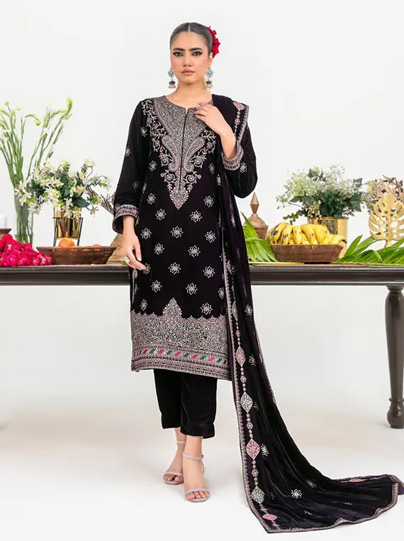Zuakh by Tawakkal Fabrics Unstitched Embroidered Velvet Collection'26 (D-6731)