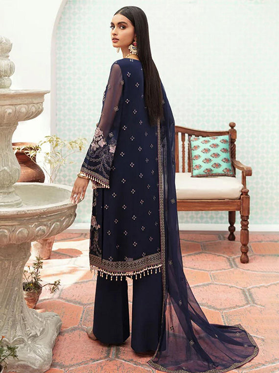 Flossie Festive Embroidered Unstitched Collection'26 (07-TWILIGHT BLUE)